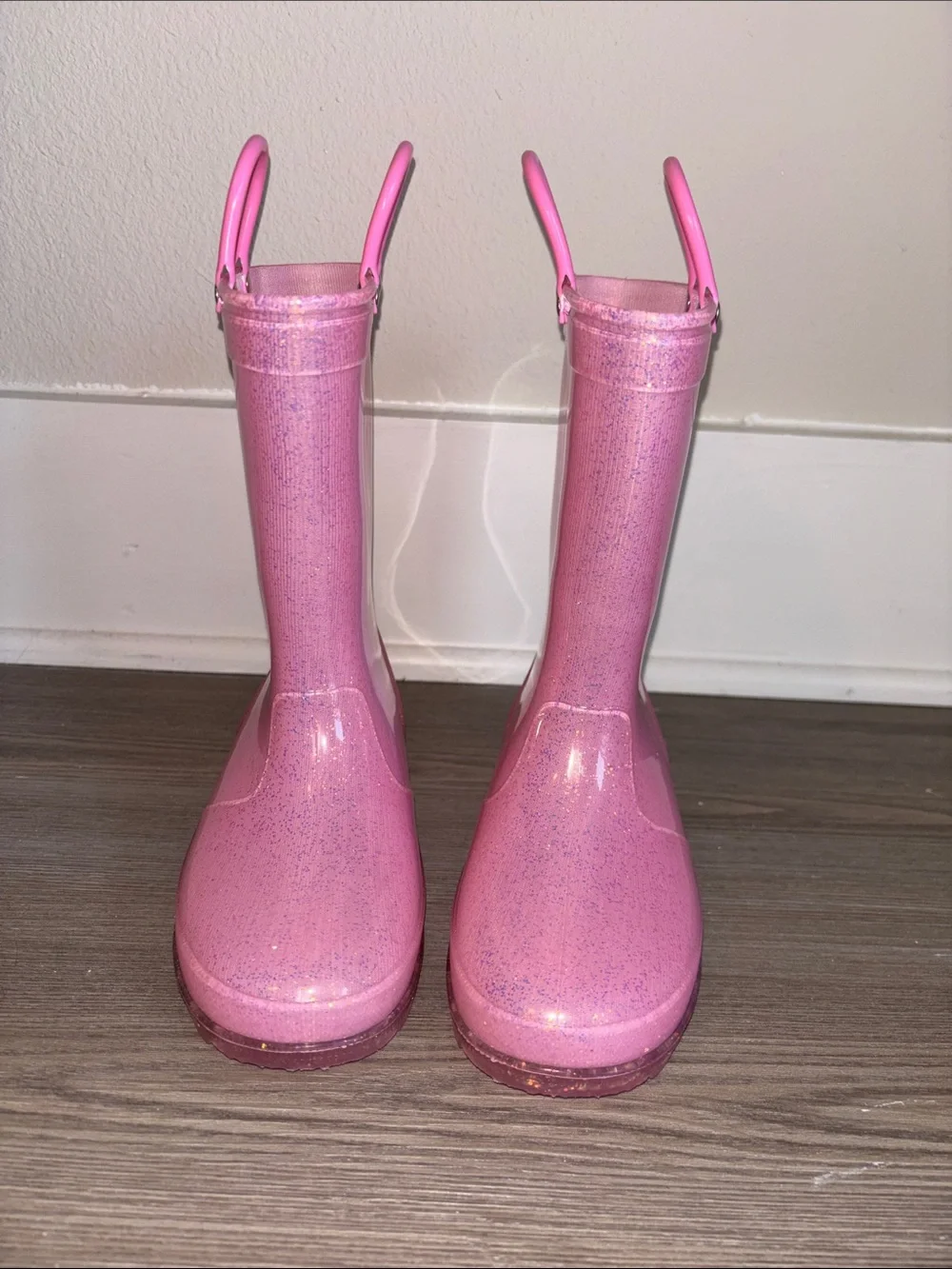 K KomForme Girls Glitter Rain Boots Size 13Y